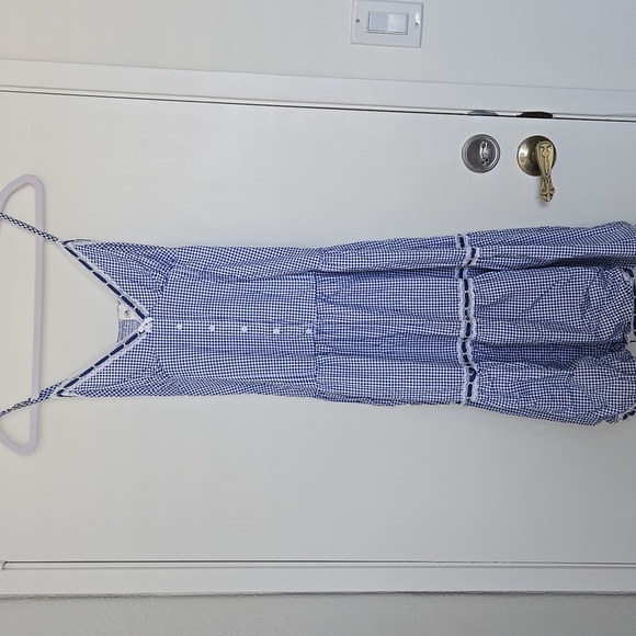 PINK Victoria's Secret Blue and White Checkered Midi Dress - Picture 1 of 15
